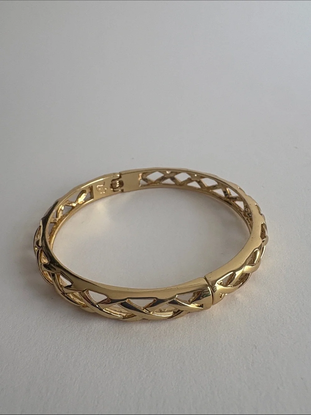 Gold Lattice Openwork Bangle Bracelet - Women's Jewelry